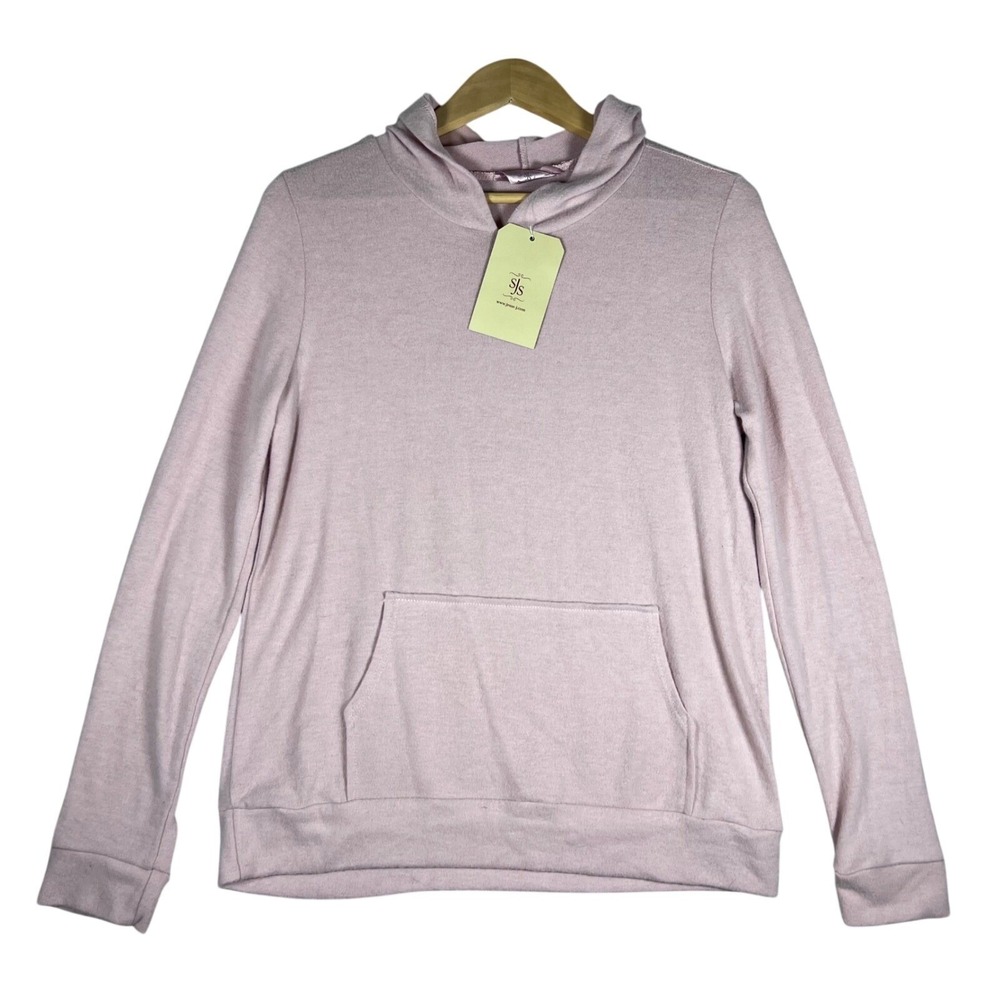 Jesse-J SJS Womens Mauve Pink Knit‎ Pullover Hoodie Kangaroo Pocket Soft NEW